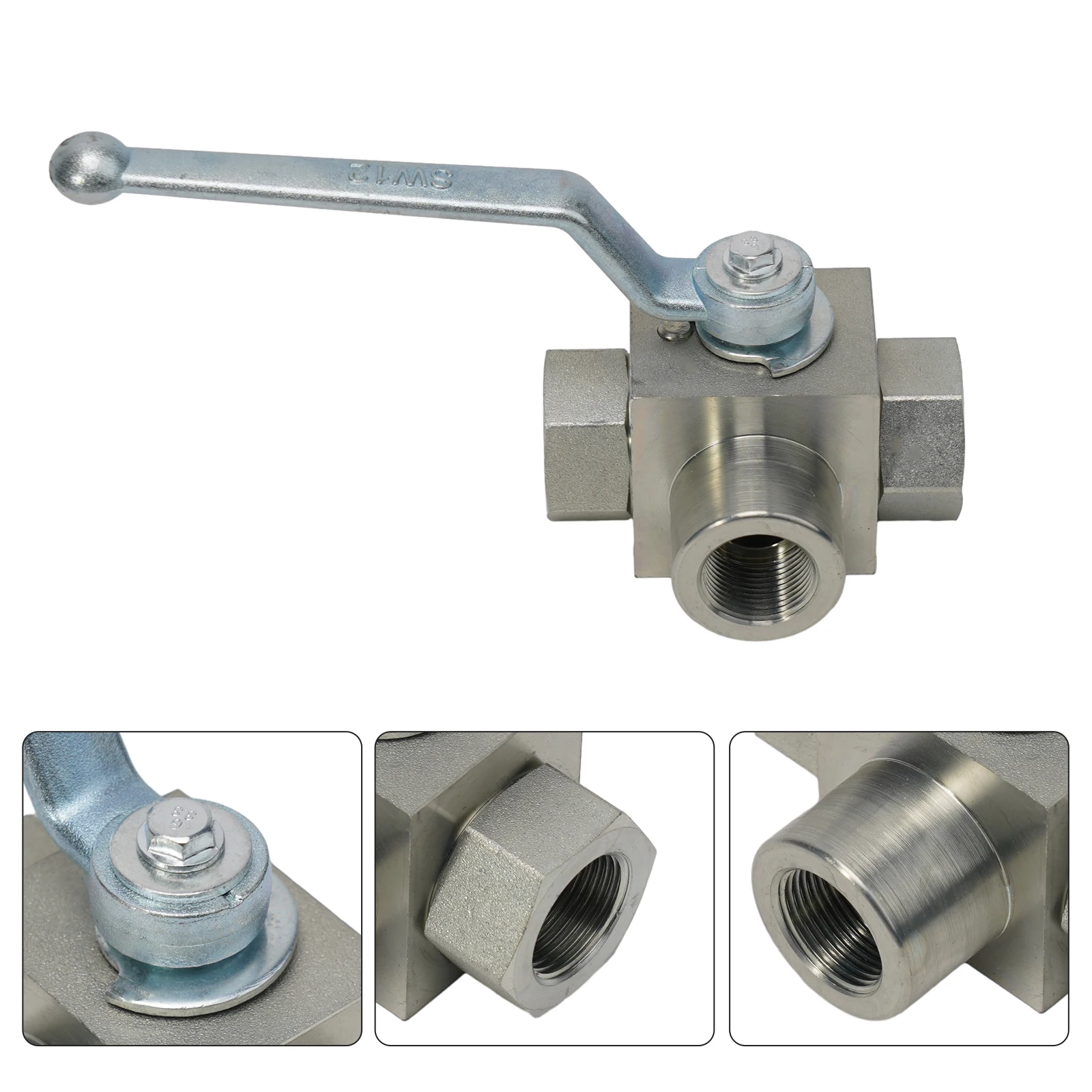 1 قطعة صمام كروي هيدروليكي 3 طريقة صمام كروي عالي الضغط 1/4 "إلى 1" لـ BSP-500 Bar MWP صمام كرة أرضية هيدروليكي