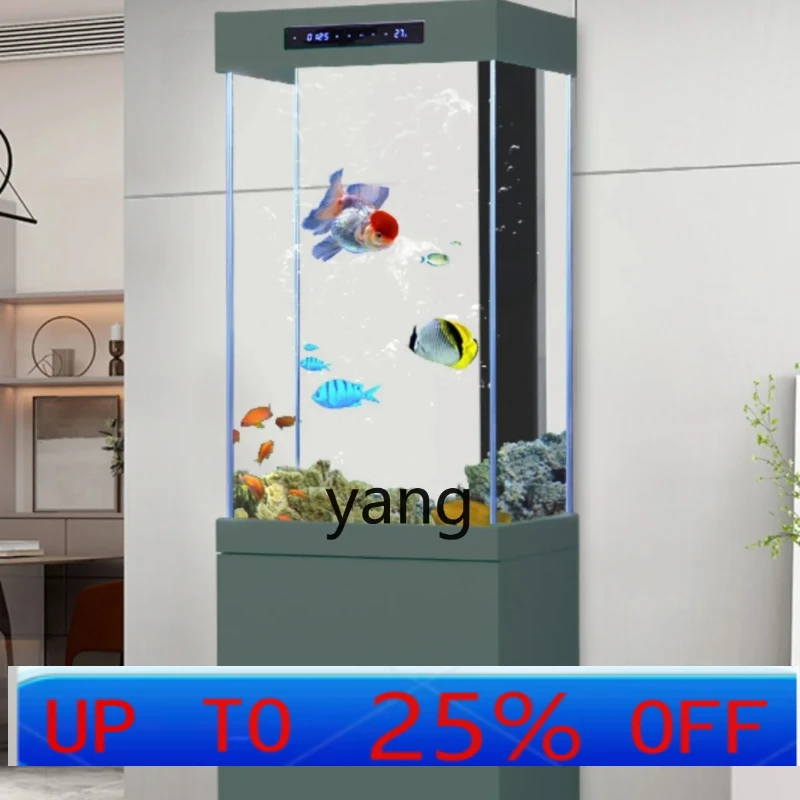 

lmm New Glass Fish Globe Living Room Small Floor Wall Home Landscape Vertical Square Bottom Filter