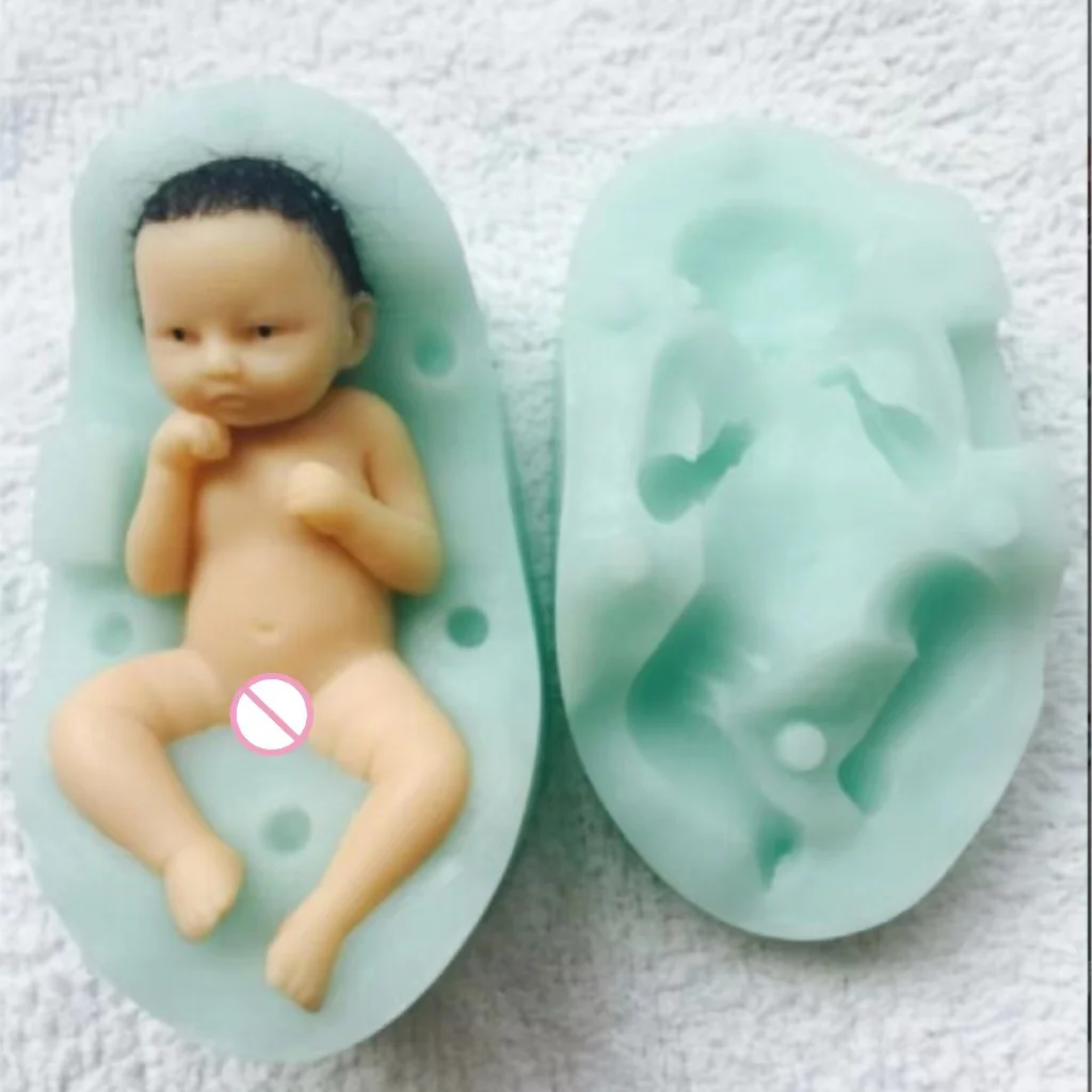 Baby Mold Silicone Cake Decoration Mold Sleeping Baby PRZY Moulds Fondant Silicon Rubber 001 New !!! F1871 Hot 3d Eco-friendly