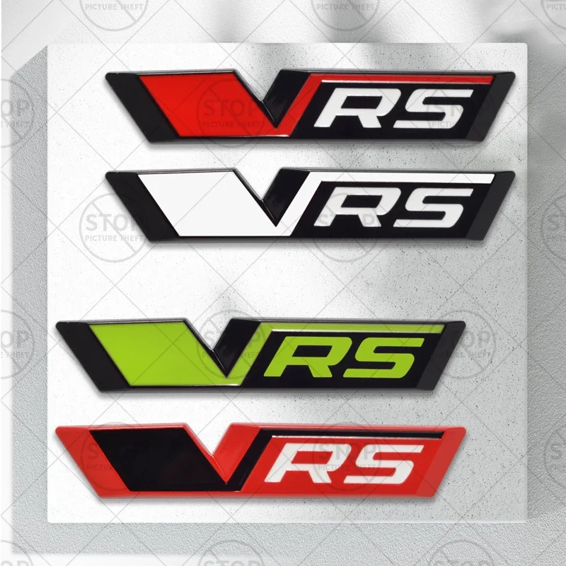 Car Sticker New VRS Logo 3D Decal Grille Body Side Badge Rear Trunk Emblem For Octavia Combi Enyaq RS Rapid Kodiaq Karoq Elroq