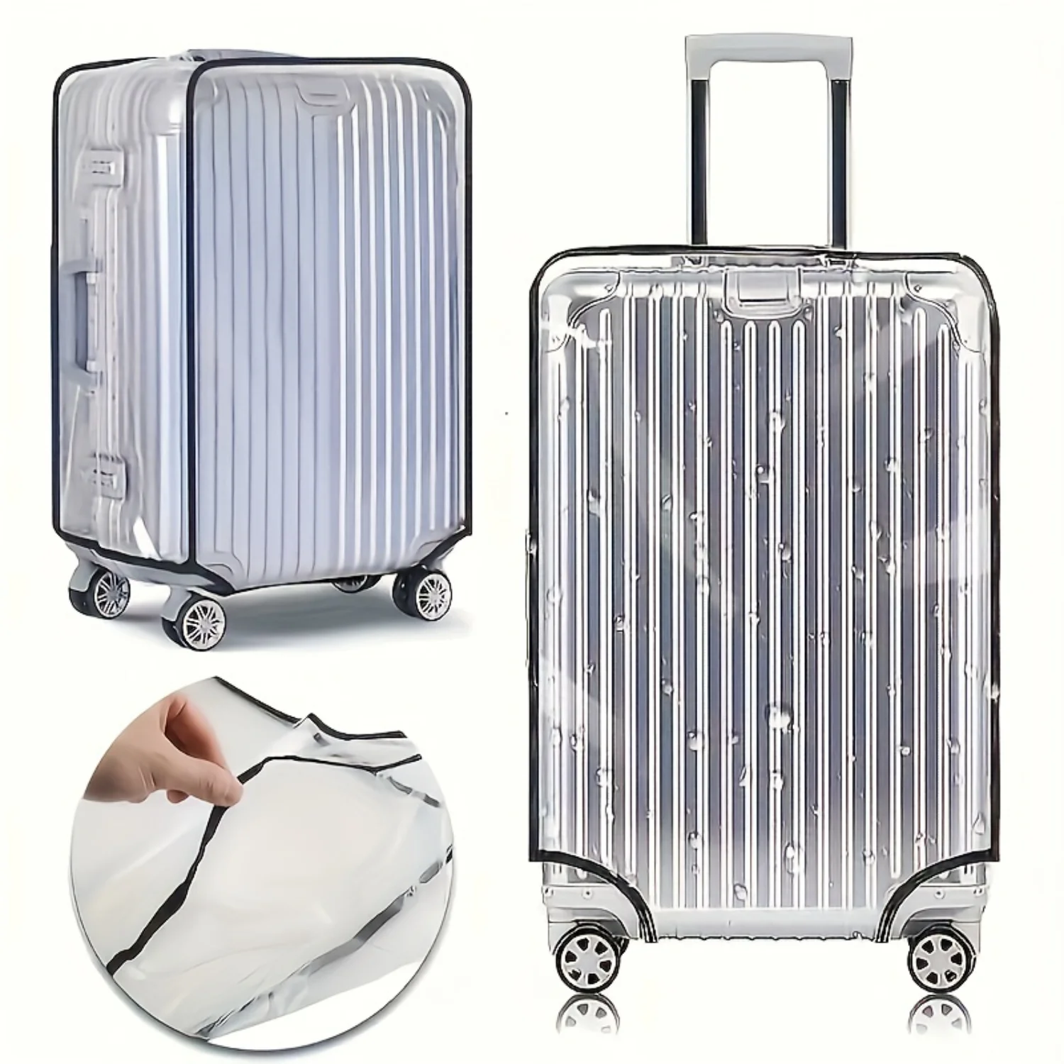 Waterproof & Dustproof PVC Transparent Suitcase Cover - Durable, Foldable Travel Luggage Protector for Trolley Cases - Perfect f