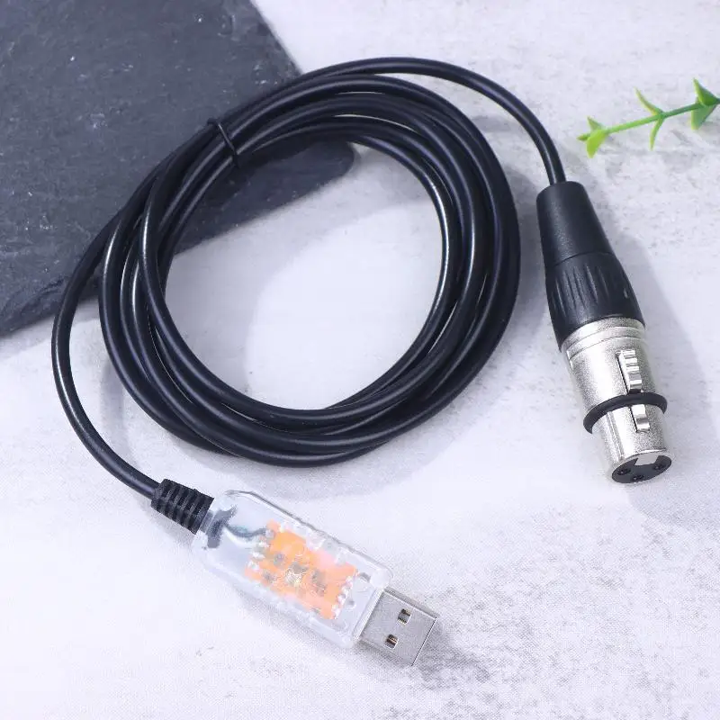 USB To DMX Interface Adapter QLC DMX512 Computer PC Stage Lighting Controller Dimmer For SGM DMXking DMXcontrol Freestyler Cable