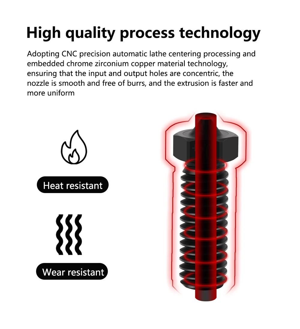 E3D Volcano Düse Hartstahl Messing PTFE plattiert 3D-Druck für Vyper Artillery Sidewinder X1&X2 Genius Pro Hotend – Detail 4
