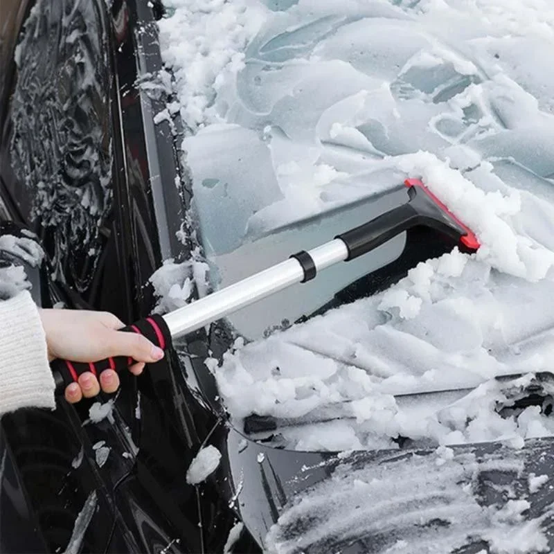 Extendable Aluminum Ice Scraper Snow Brush for Car Windshield Telescopic Extra-long Snow Shovel