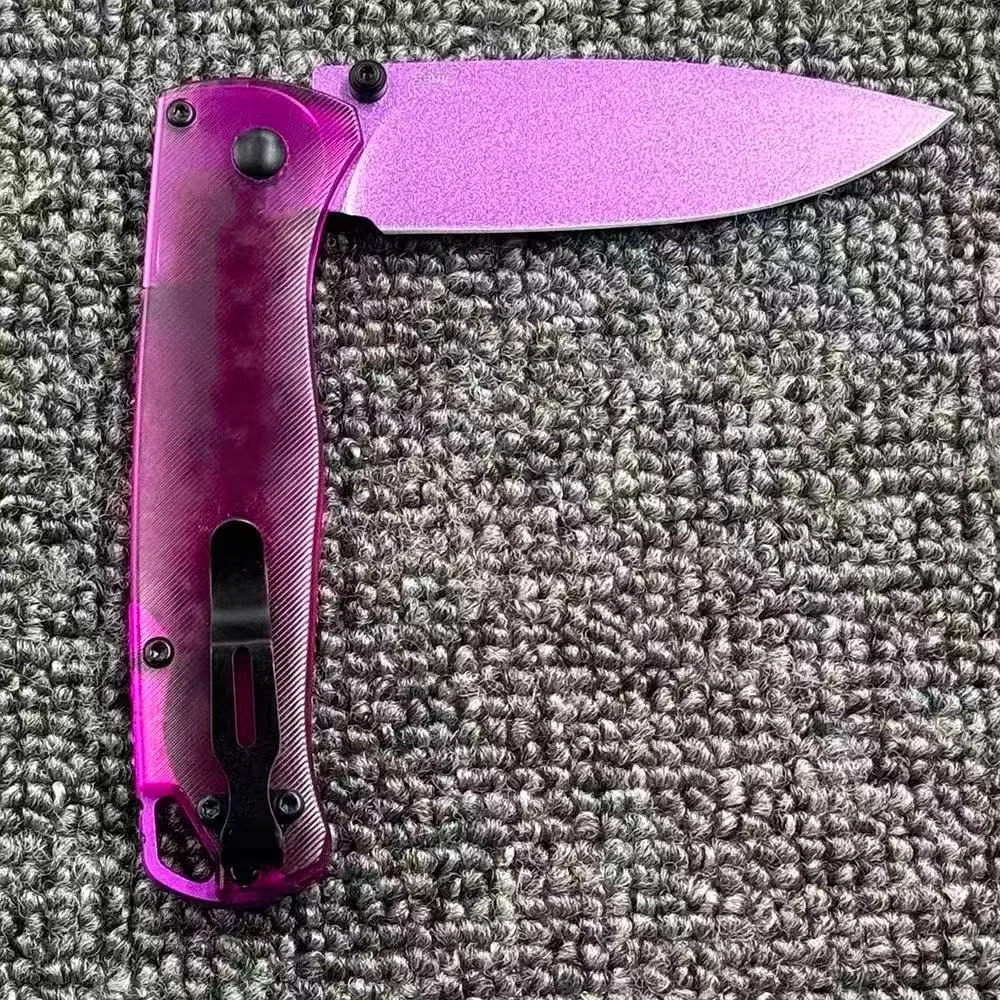 Brand new BM535 transparent colored  PEI handle folding knife the nicest gift perfect for outdoor camping and cutting fruit