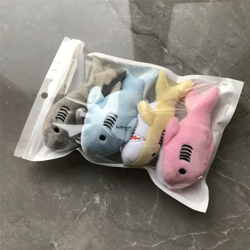 4PCS/LOT, Cute 9CM Shark Plush Stuffed Animal Toys , Key Chain Pendant