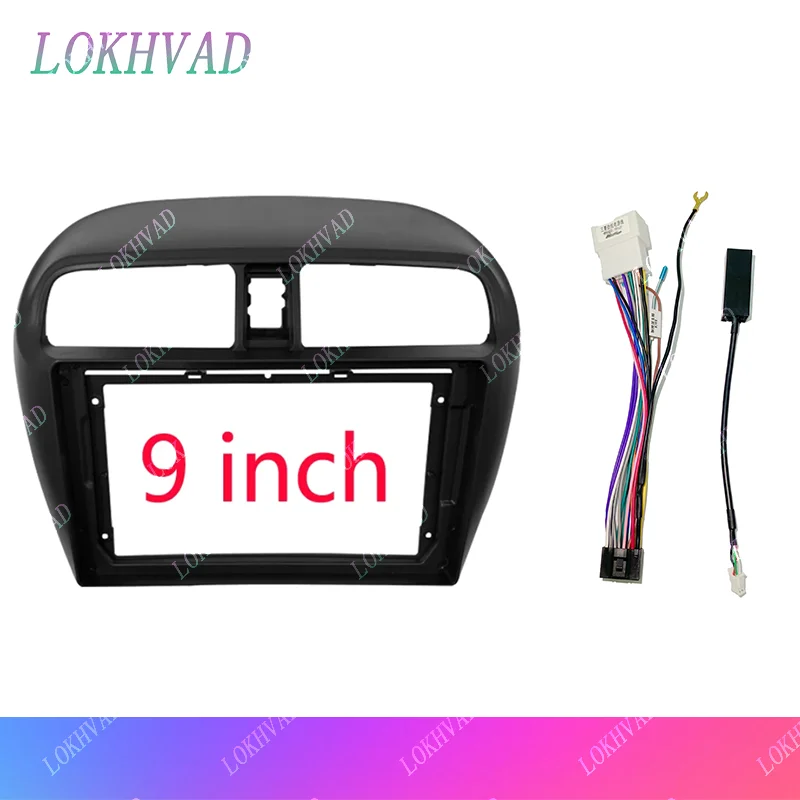 9Inch 2 Din Car Radio Frame Fascia Dash Kit DVD Radio Panel Stereo Cover For MITSUBISHI Attrage Mirage Spacestar 2012-2018