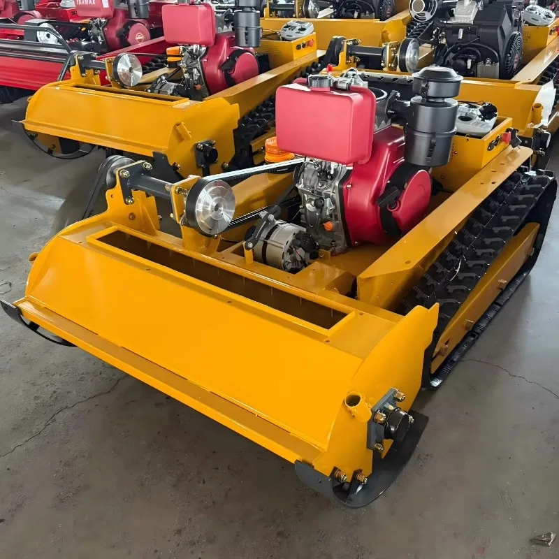 Customized Smart Lawn Mower Wireless Rc Grass Cutter 800 1000 1200mm Rubber Tracks Remote Control Robot Lawn Mower