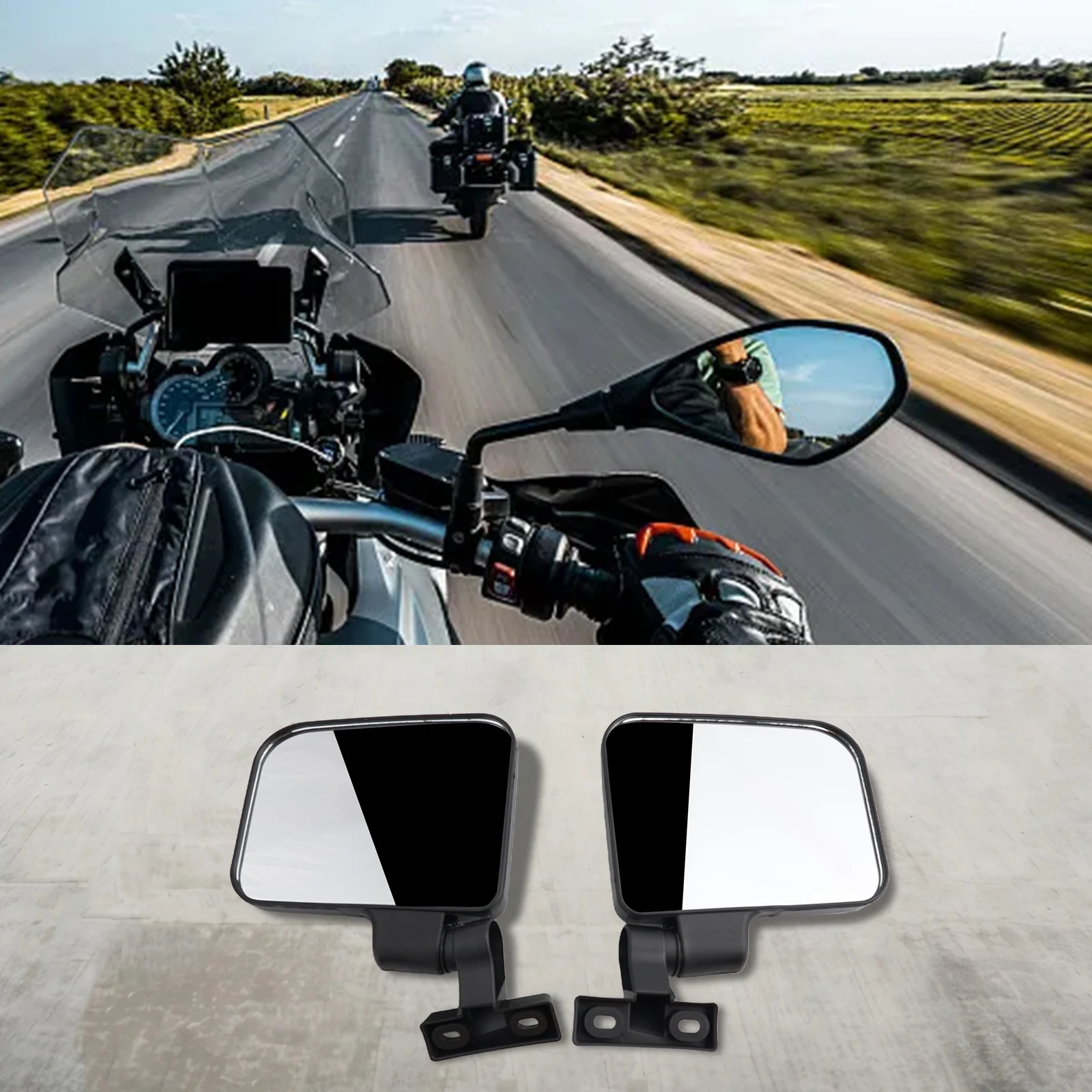 2x Electric Tricycle Mirror Closed Rotated Adjust Rearview Mirror Rotated Adjust Electric Tricycle Mirror Multi Angle Adjustment