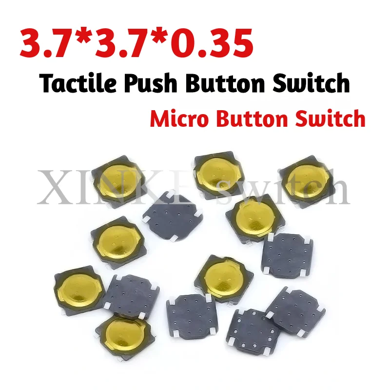 

3.7*3.7*0.35MM membrane switch touch switch button slim SMD 4pin 3.7x3.7x0.35