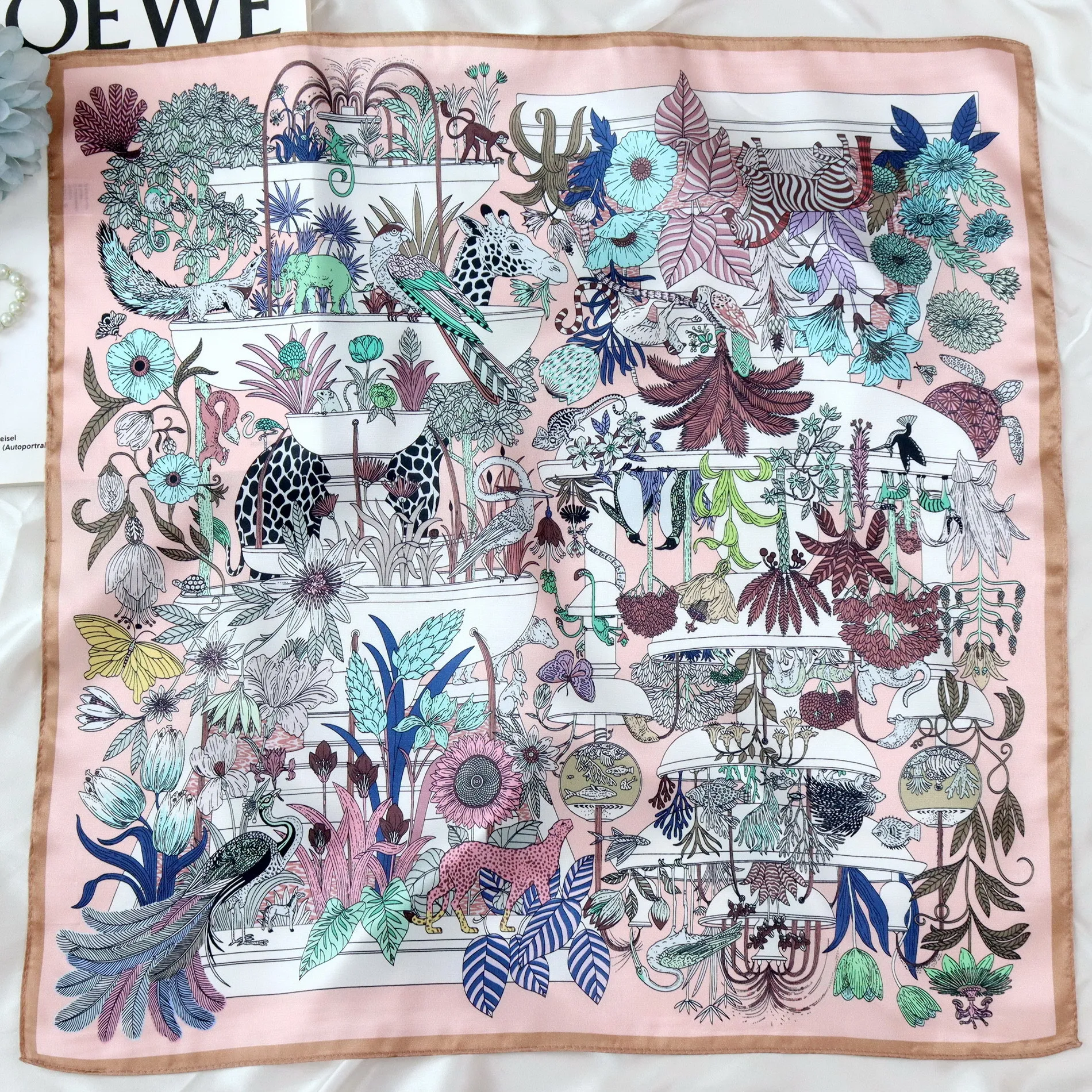 

Satin Soft Scarf Luxury Designer Square Bandanas Shawls Spring Summer Scarves for Ladies Foulard Femme Head Neck Accessories