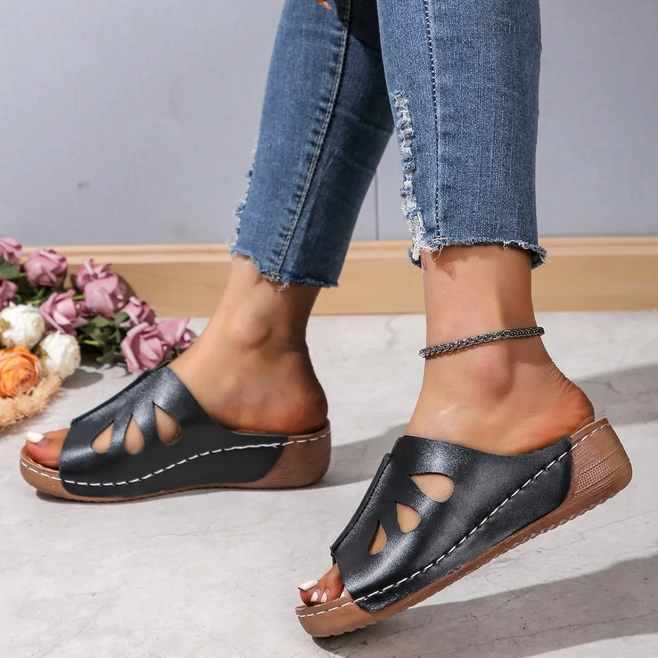 

Women Sandals Shoes Summer Casual Shoes Woman Comfortable Ladies Shoes Wedge Sandals Ladies Party Female Women Sandal Footwear