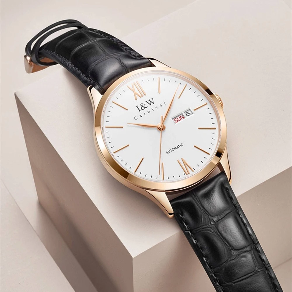 Carnival Brand High-End Series Luxury Imported Movement Mechanical Watch For Men Waterproof Sapphire Automatic Week Date Watches