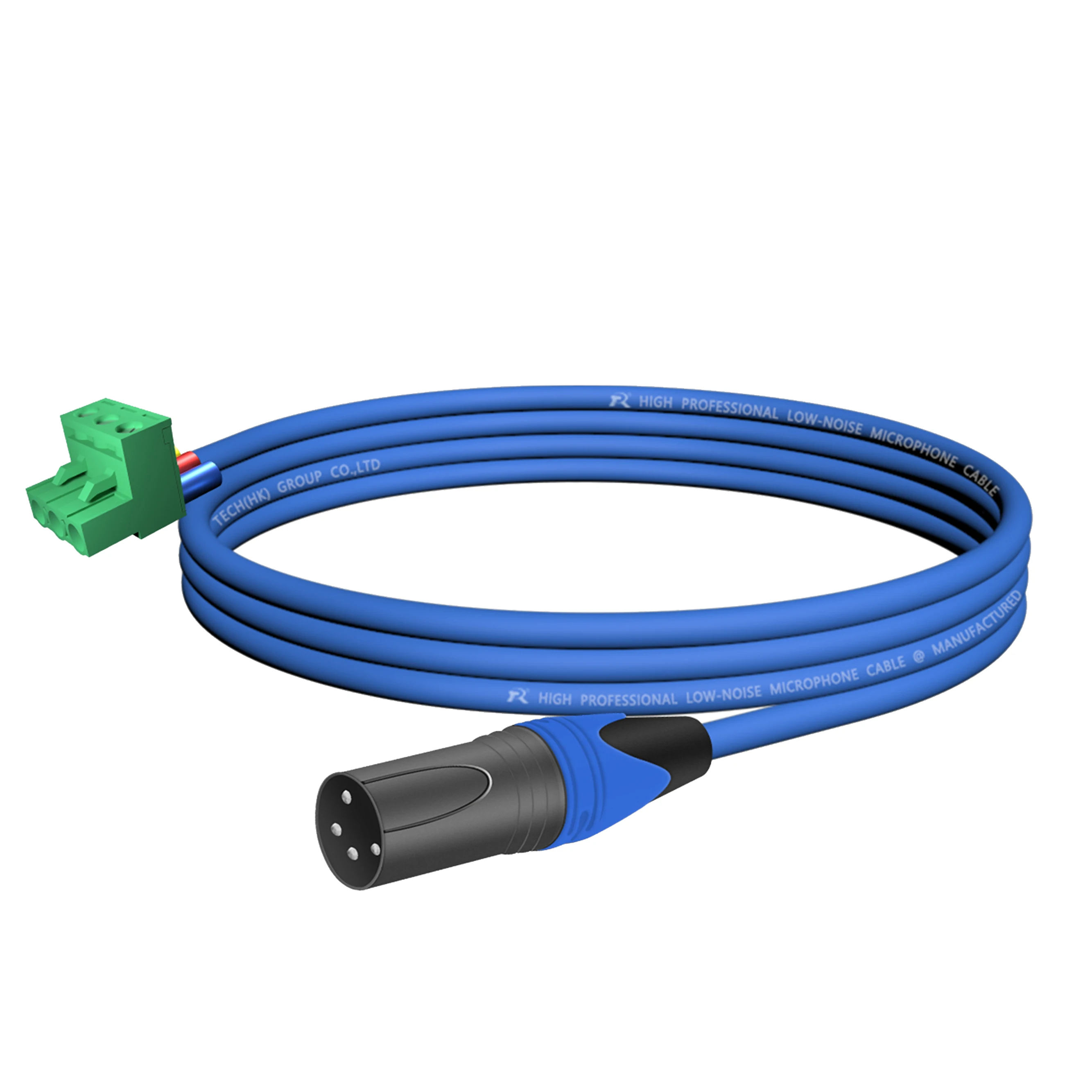 1 Stück Mikrofonkabel mit schwarzem XLR 4-Pin M/F-Stecker, grüner 3-Wege-Leiterplattenklemmenblock, professionelle Audioverbindung für Lautsprechersysteme – Detail 12