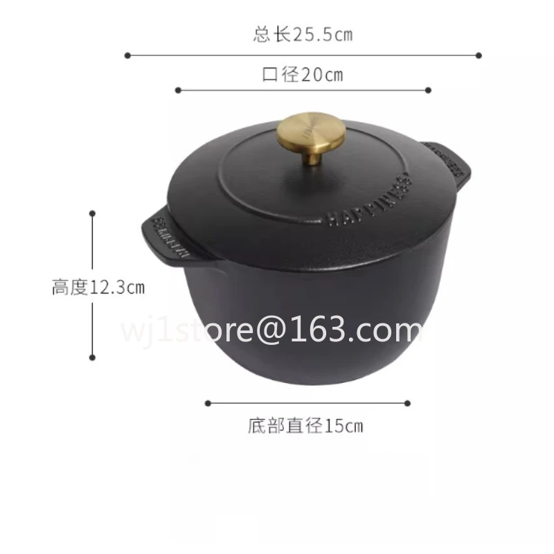 Mini cast iron enamel pot household single deepened soup pot one person small shabu rice multi-function pot