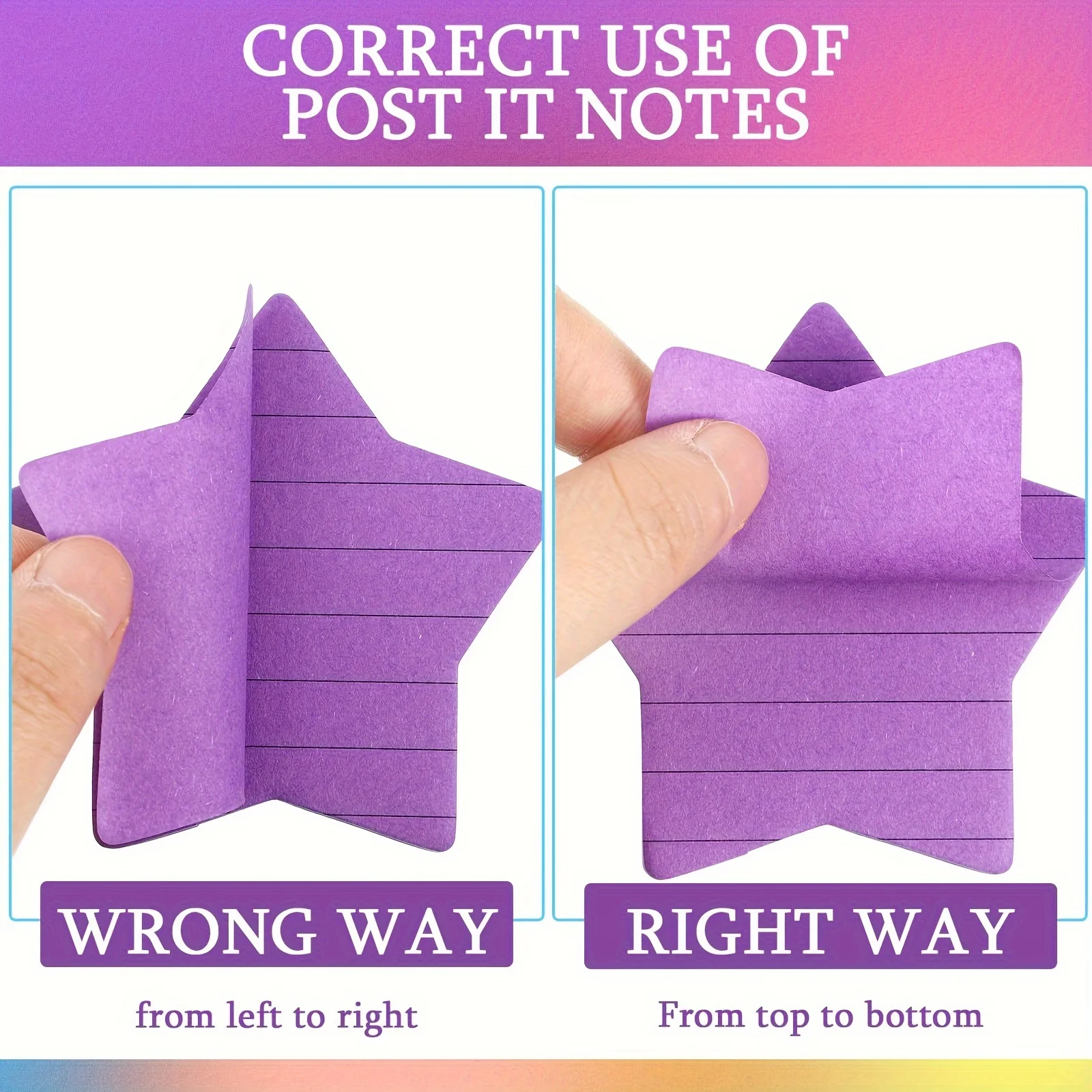 8 قطعة ملاحظات لاصقة مبطنة على شكل نجمة 6 ألوان زاهية ملونة لوحة لاصقة 30 ورقة/وسادة منصات ملاحظة ذاتية اللصق