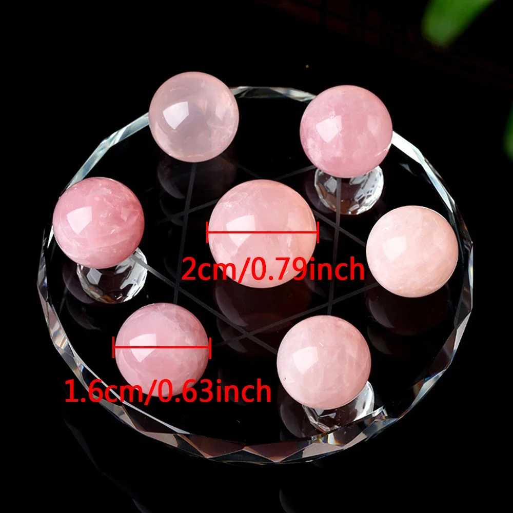 White Crystal Seven Star Formation Rose Quartz Amethyst Color Crystal Ball Home Decoration FengShui Seven Star Formation