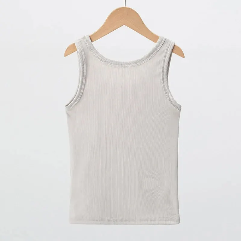 1/5 Pcs Children's Four Seasons Candy-colored Round Neck Vest Sweet And Lovely Joker Top Girl Comfortable Casual Threaded T-shir