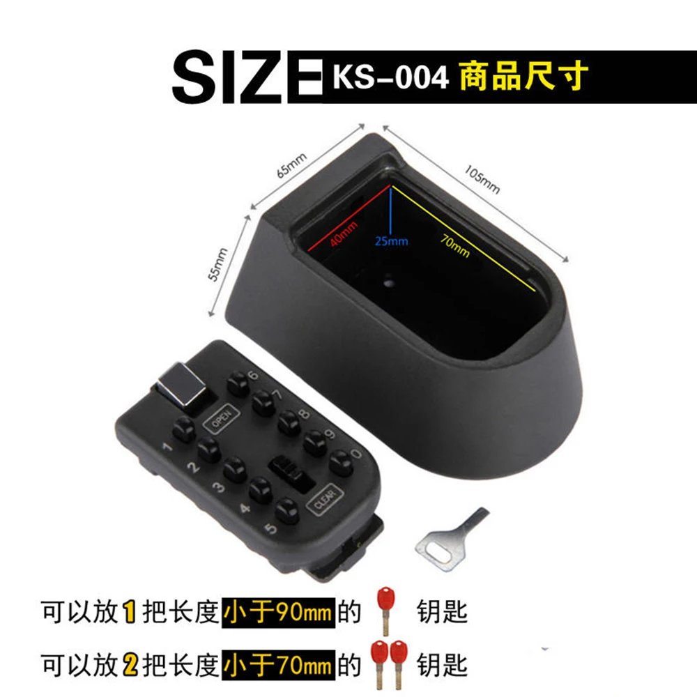 Kotak kunci kombinasi kata sandi tombol tekan 10 Digit kotak kunci penyimpanan kunci luar ruangan terpasang di dinding tempat kunci kode dapat disetel ulang