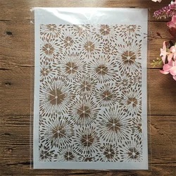 A4 29cm Summer Flowers Texture DIY Layering Stencils Wall Painting Scrapbook Coloring Embossing Album Decorative Template