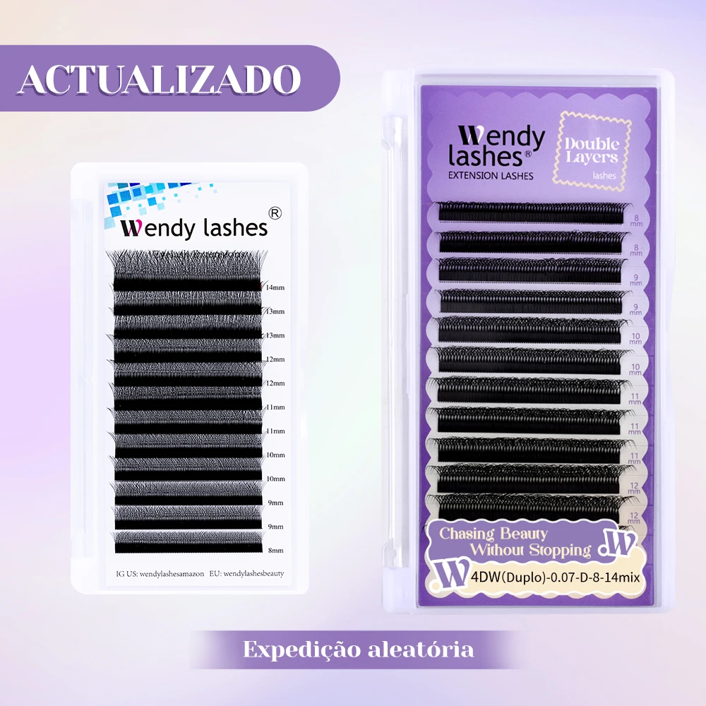 Wendy Lashes dos puntas 3D/4D/5D W extensión de pestañas volumen prefabricado ventilador pestañas postizas de alta calidad suministros extensión