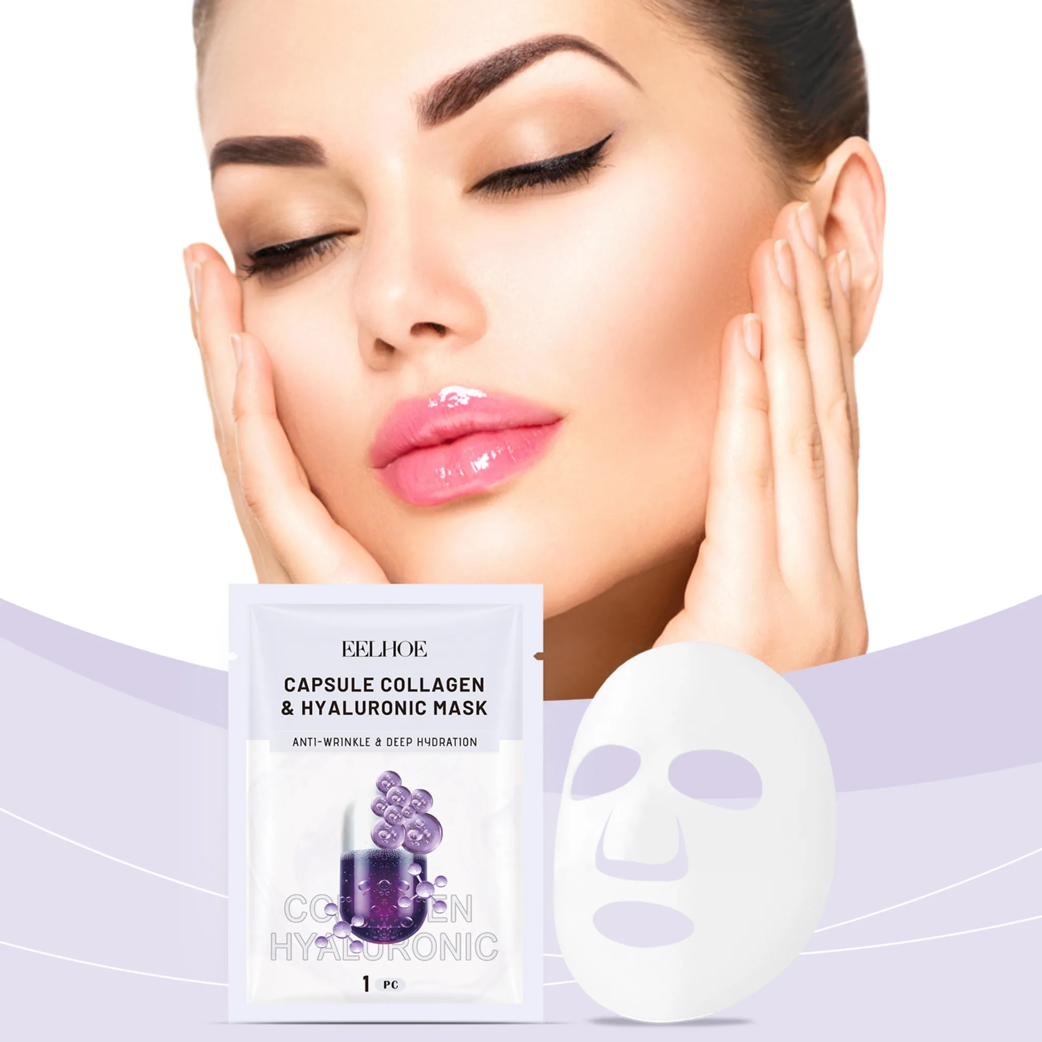 Mascarilla de Colágeno (en bolsa) Hidratante y Reafirmante para el Rostro, Esencia Hidratante para el Cuidado de la Piel