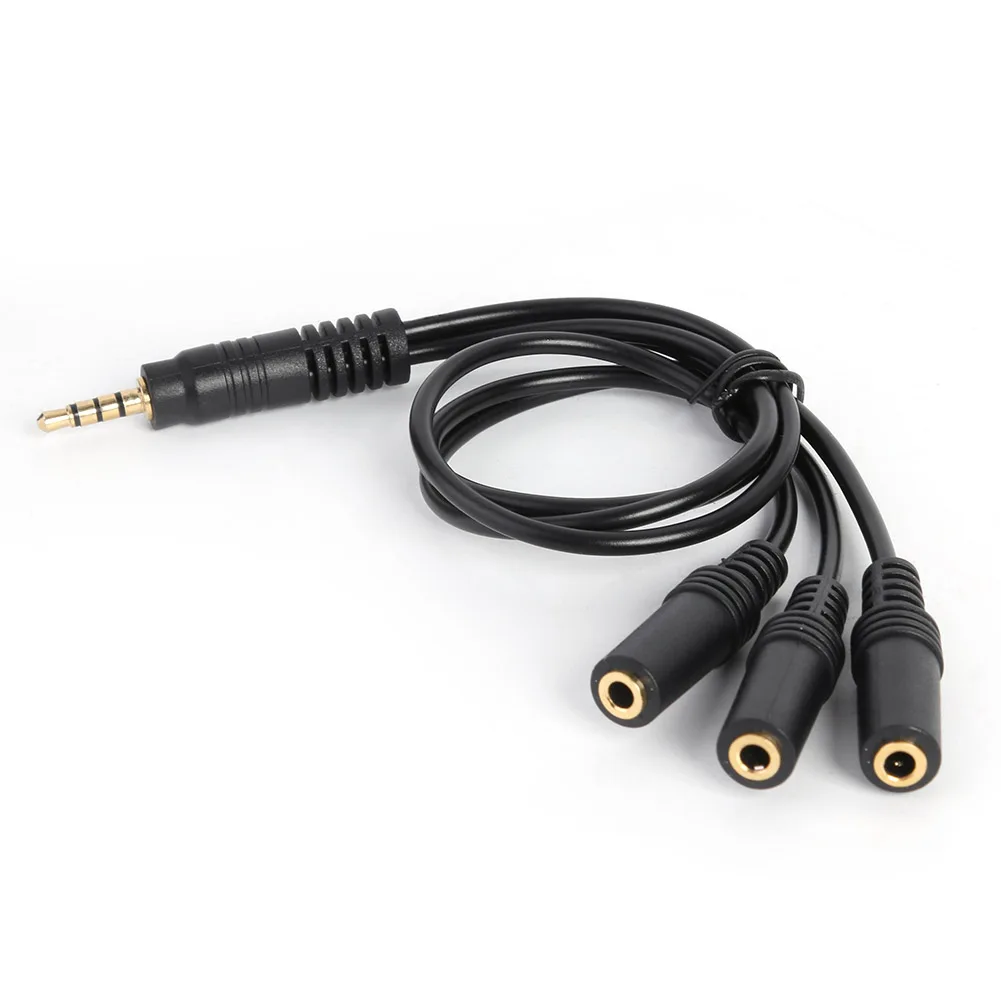 3.5mm TRS 4 Pole Male Plug to 1/8inch 3.5mm 3 Output Stereo Audio Splitter Cable