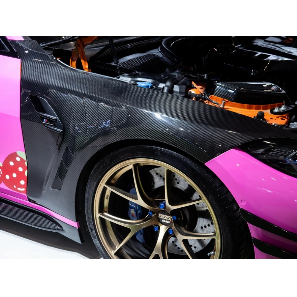 

STLFDry Carbon Fiber Fender Trims for BMWs M4 G82 2021+ TK Style Front Bumper Fender Trims Upgrade Auto Model G82 Protection