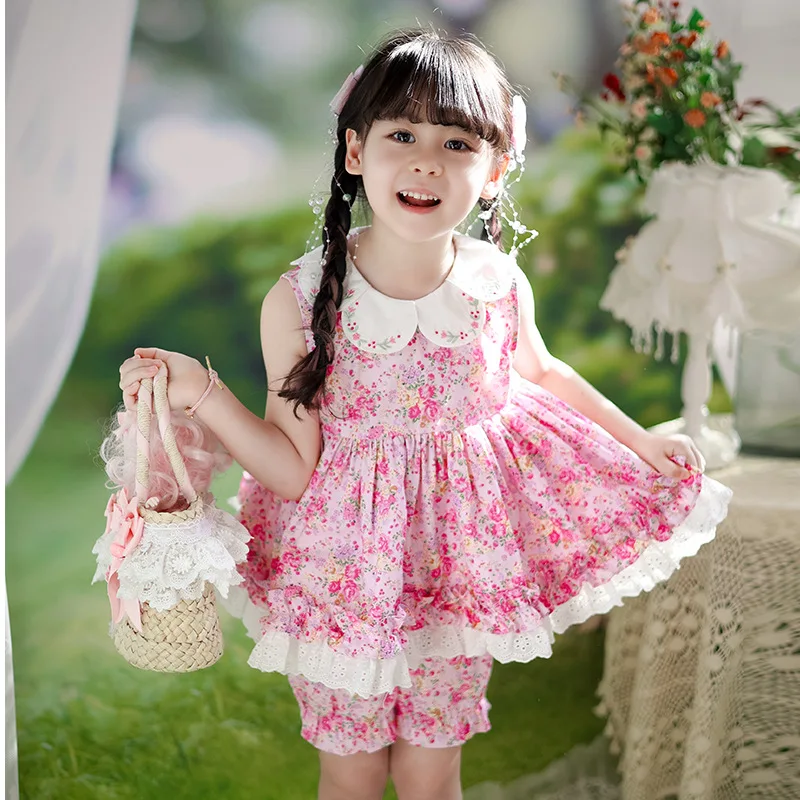 Make Your Little Girl Look Chic and Adorable with The 2024 Summer Floral Dress and Top Set for Children L1971 Kids Clothes Girls