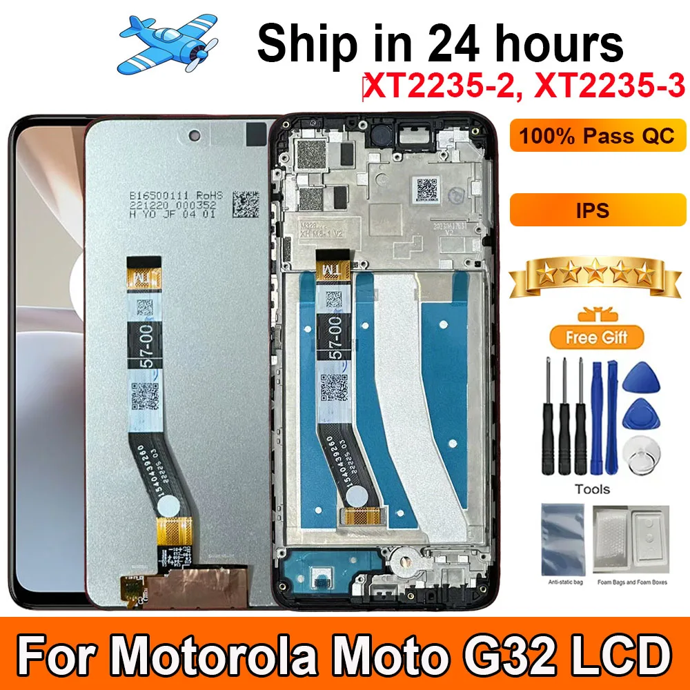 Pantalla LCD de 6,5 pulgadas para Motorola Moto G32, Panel táctil digitalizador, repuesto de pantalla LCD con marco G32 ‎ XT2235-2, XT2235-32
