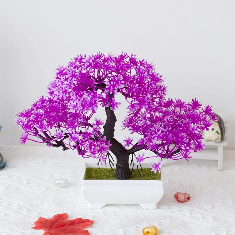 

Welcome Pine Simulation Plant, Plastic Artificial Flower, Living Room Desktop decorations, Green Plants Bonsai Decoration