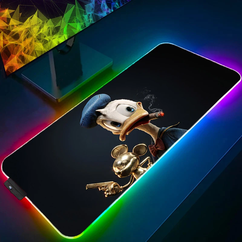 RGB Grote muismat Antislip Mickey en Minnie pc snelheid Voor e-sportspelers Backlight Laptop Computer Toetsenbord LED xxl muismat