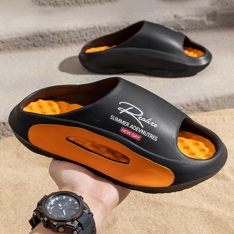 

Summer Men's Massage Slippers Indoor Outdoor Sandals Beach Men Casual Shoes Soft Slides Flip-flops Men Women Home Slippers
