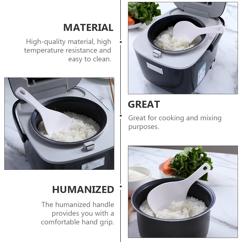

4Pcs Food Grade Plastic Rice Scoops Non-Stick Easy Clean Practical Kitchen Supplies for Restaurants Plastic Rice Spoons