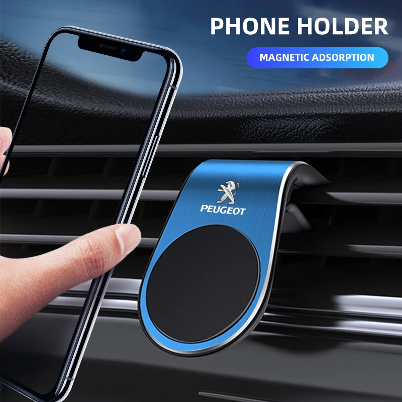 Car Magnetic L-Type Phone Holder in Car Smartphone Stand Clip For Peugeot 308 408 508 RCZ 208 3008 2008 206 207 307 Accessories