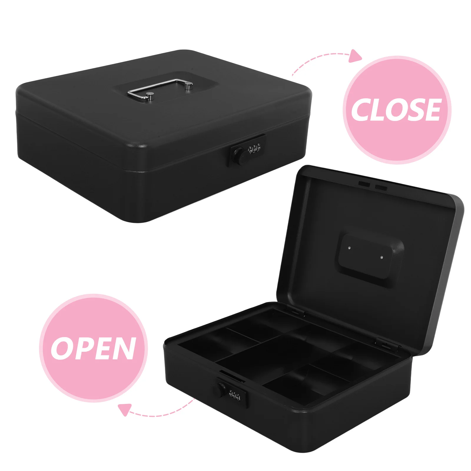 Metal Lock Portable Bank for Adults Stainless Steel Piggy Bank Decorative Storage Solution Money Saving Box