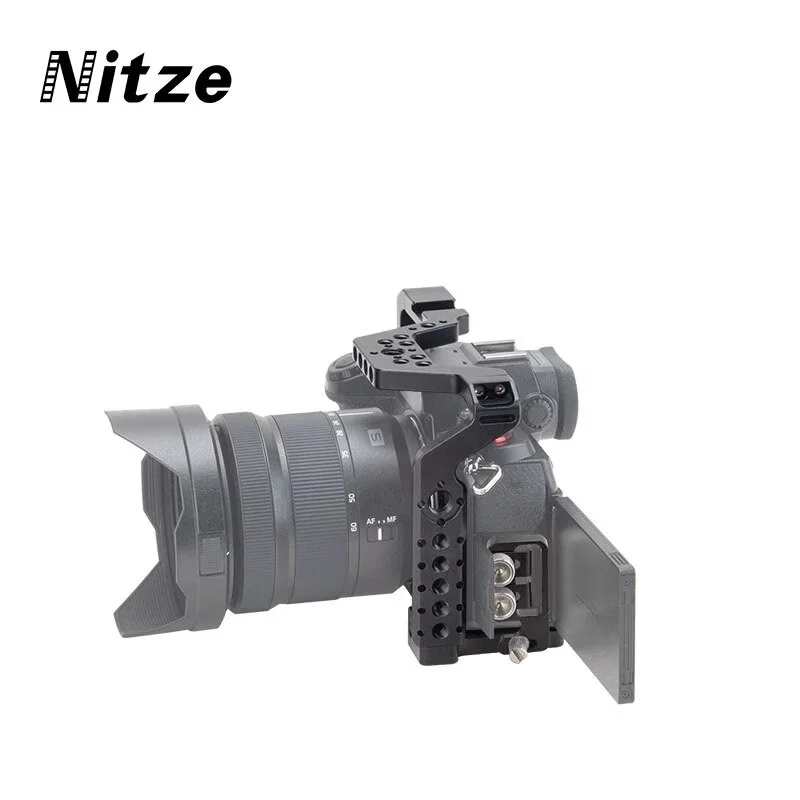 Клетка для камеры Nitze S5 II для Panasonic LUMIX S5 II Встроенная верхняя и боковая направляющая НАТО, холодный башмак и быстросъемная пластина Arca Swiss