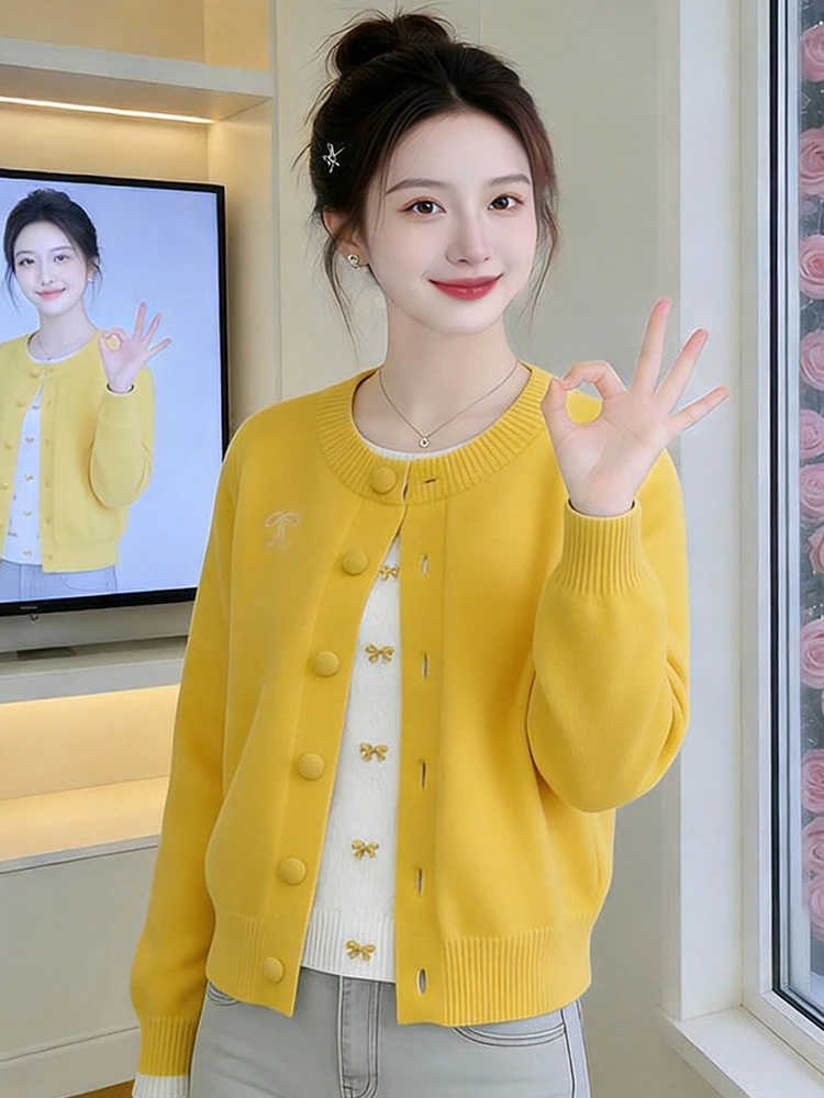 

Весна 2026: Модный женский вязаный топ с длинным рукавом, стройнящий дизайн, универсальный, скрывающий недостатки фигуры, комфортный, дышащий