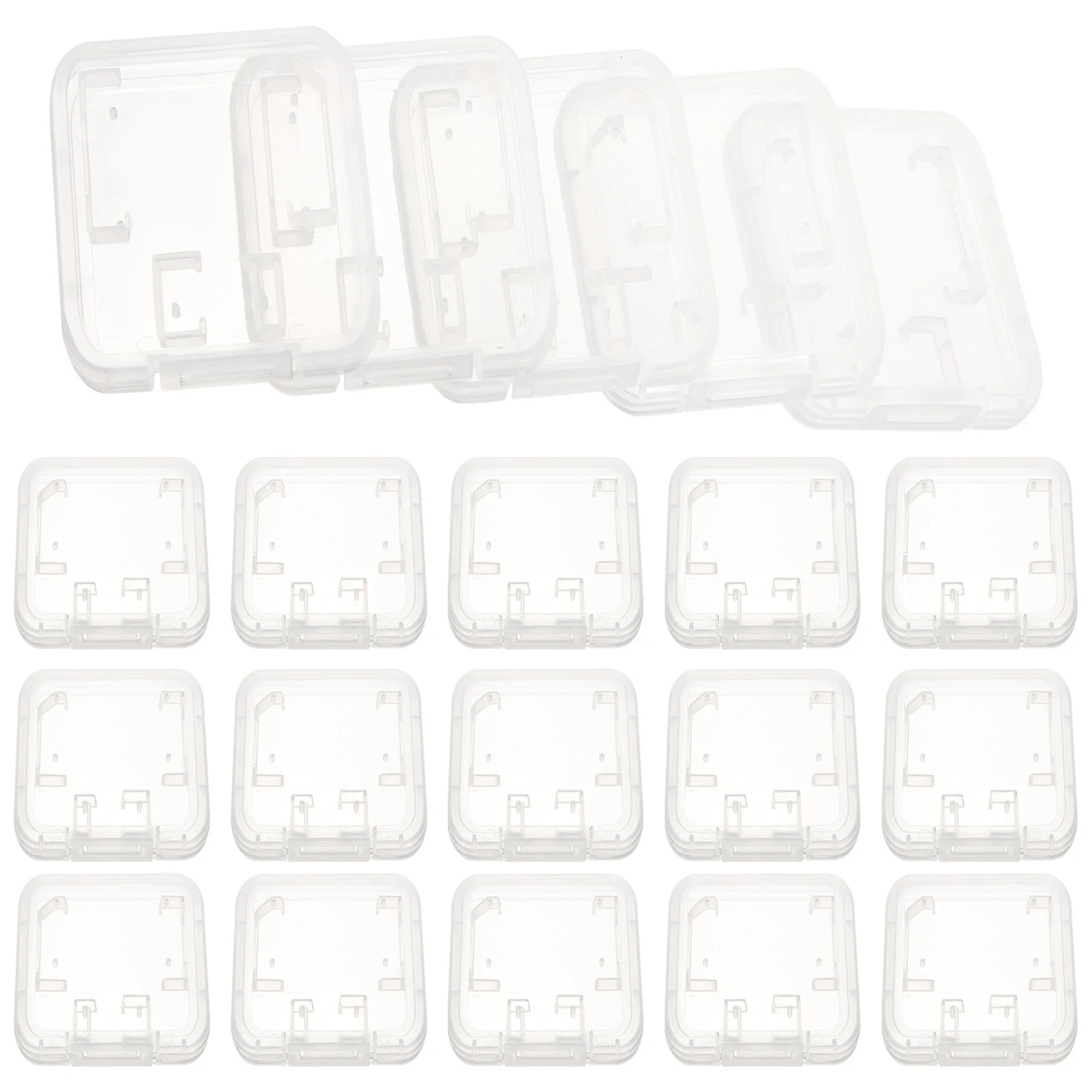

24 Pcs Memory Card Storage Box Plastic Case Portable Small Holder Computer Transparent Travel