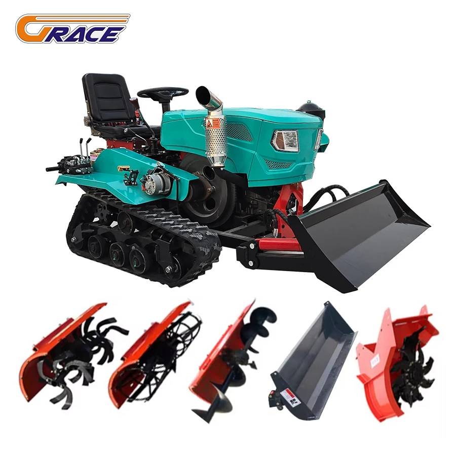 

2025 New Rubber Track Crawler Traktor 25hp 35 Hp 50 Hp 60hp 80hp 100 Hp Farm Crawler Mini Tractor 4x4 Agriculture