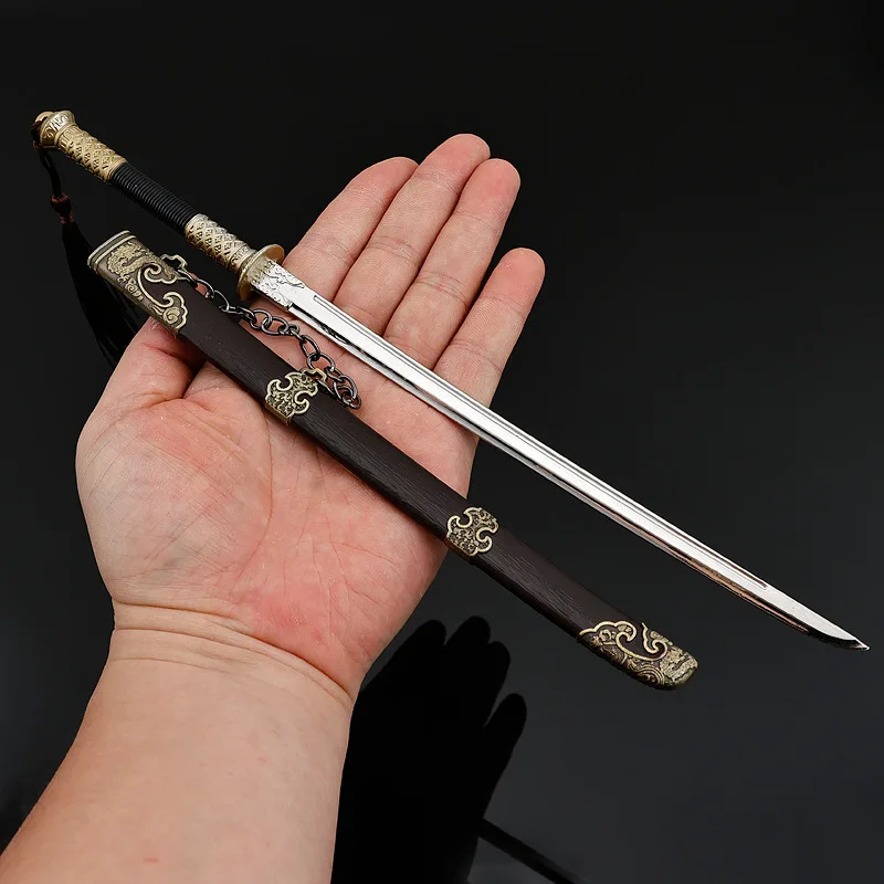 30 cm besticktes Frühlingsmesser, Waffe, Spielperipheriegeräte, Metall, ungeschnittene Samurai-Schwerter, Modellzubehör, Sammlerstück, Kunsthandwerk, Geschenke, Spielzeug