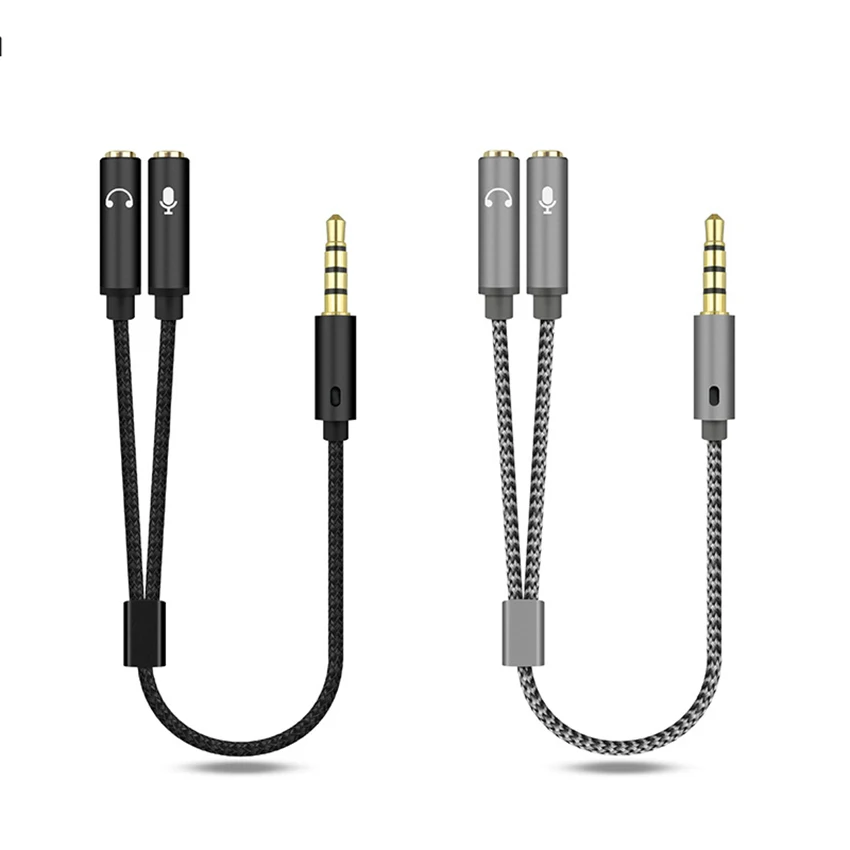 2 قطعة محول سماعة الرأس هيئة التصنيع العسكري 2 في 1 المتكلم Y الفاصل كابل 3.5 مللي متر ذكر إلى 2 أنثى لسماعة تمديد الصوت المحمول #3