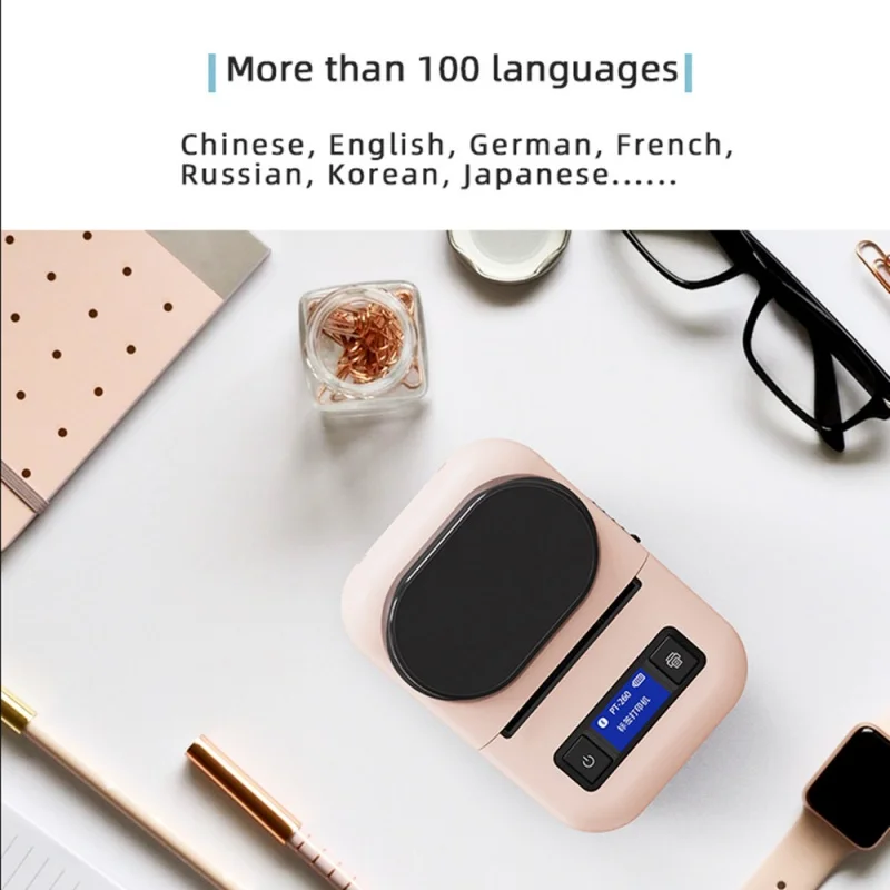 Small and Convenient PT-260 Label Printer Bluetooth Connection APP Editing to Meet The Needs of Multi-scene Printing Without Ink