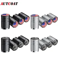 American Flag Tire Valve Caps, Aluminum Car Dustproof Caps Tire Wheel Stem Air Valve Caps for Car Truck Motorcycle Bike Bicycle