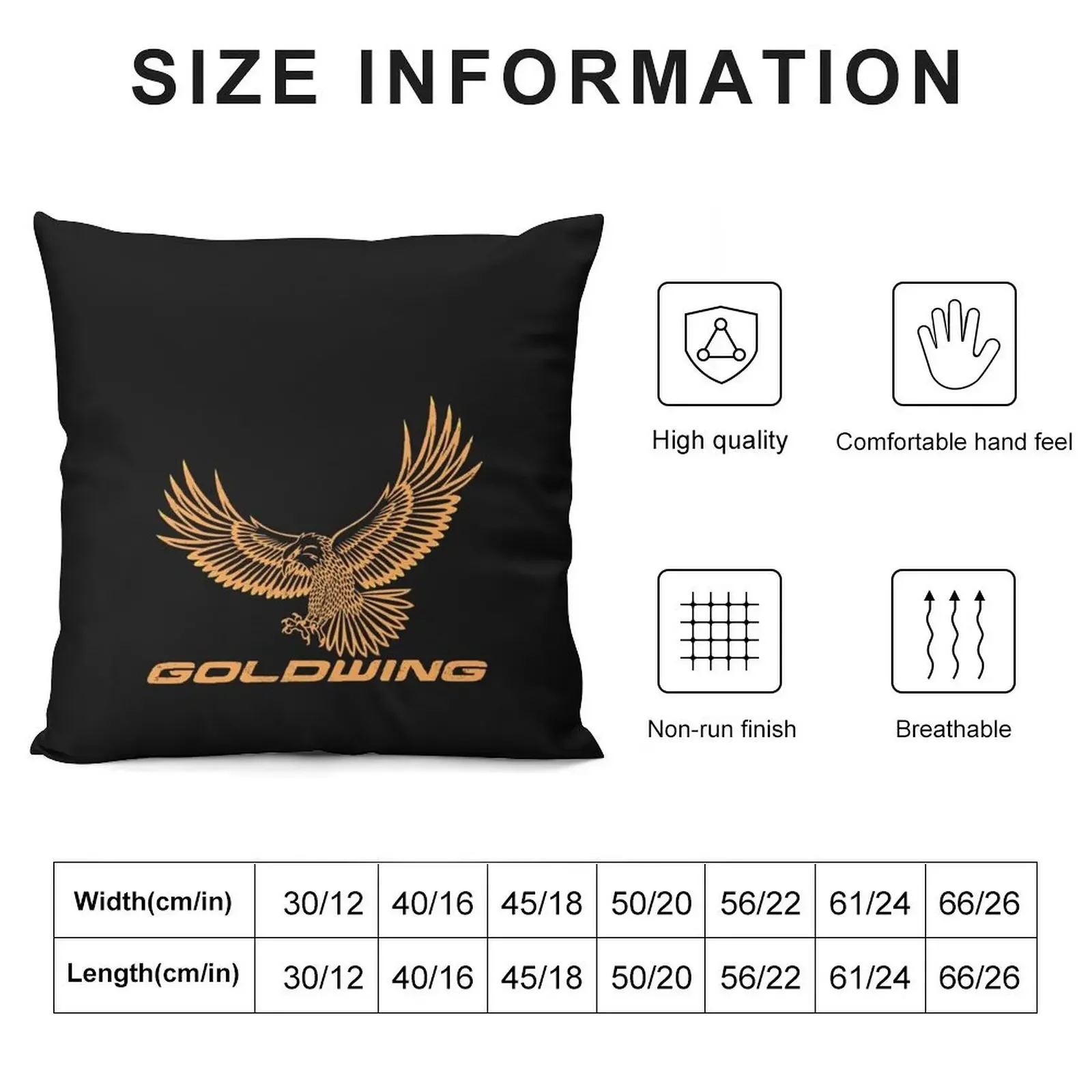 Goldwing تي شيرت للدراجات النارية تي شيرت أساسي رمي وسادة الخريف المخدة عيد الميلاد كيس وسادة وسادة #3