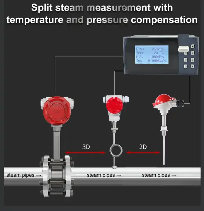 vortex street flowmeter dn200 Compressed air flow meter vortex flowmeter remote type