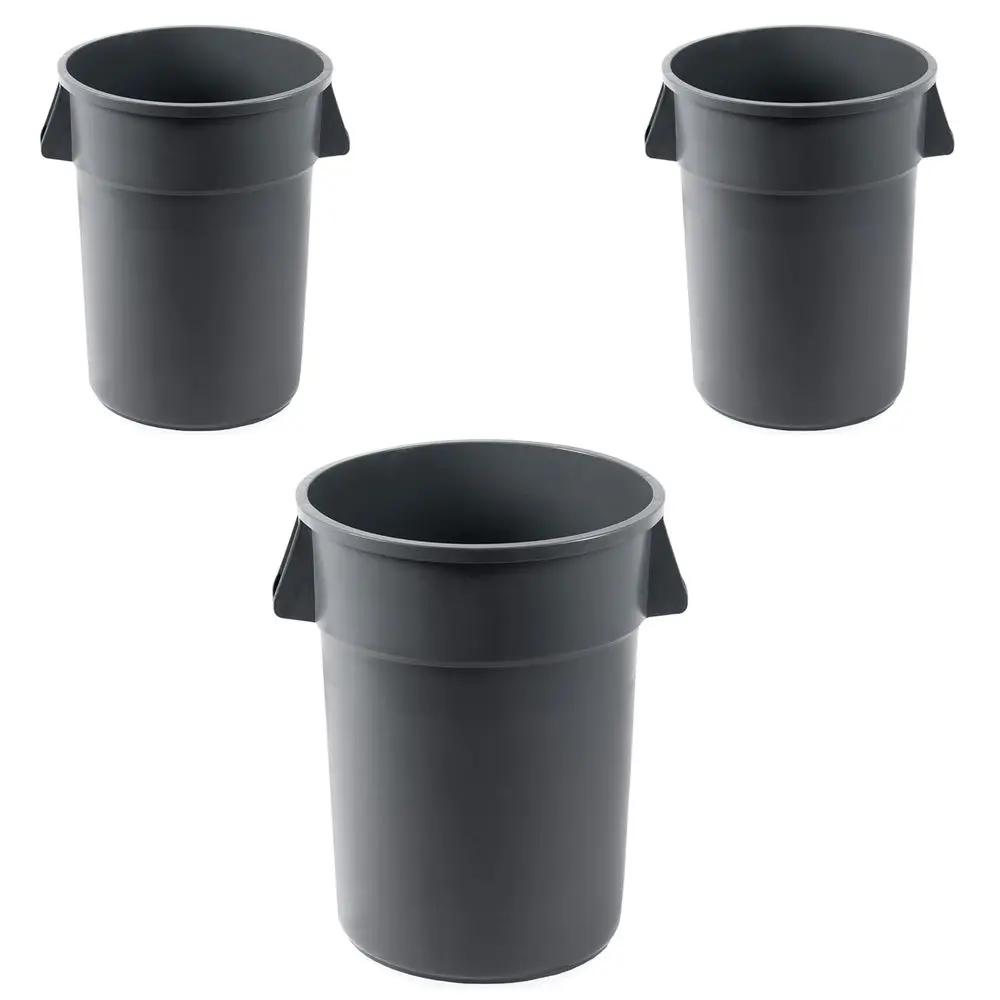 

Упаковка 44 галлона серого круглого коммерческого мусорного бака/корзина для ингредиентов, корзина для переработки, кухонный мусорный бак, офисный мусорный бак, мусорная бочка