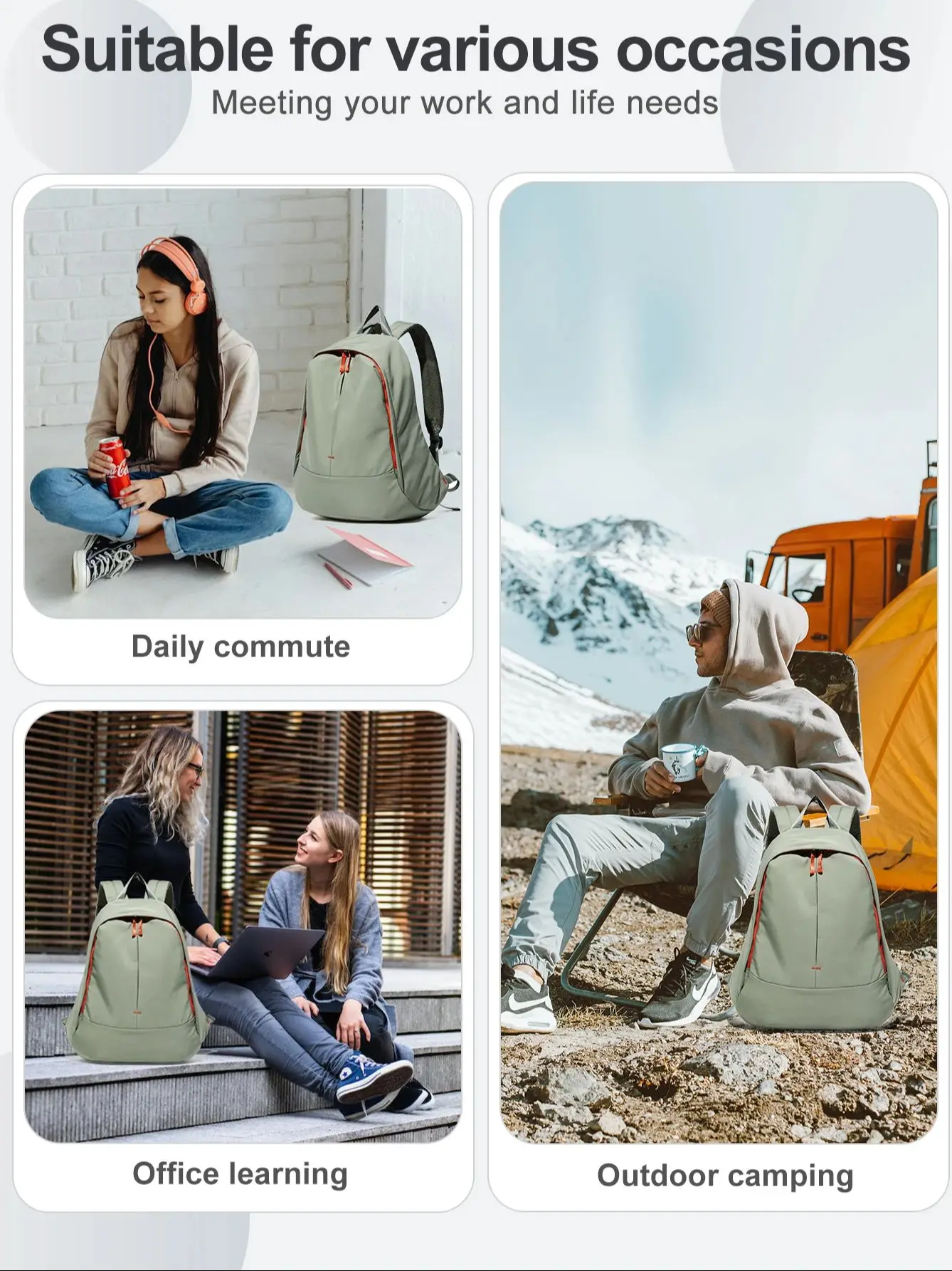 Fashion Hiking Backpack Men Women Waterproof Large Capacity Outdoor Ultralight Backpack 15.6 inch School Laptop Backpack College