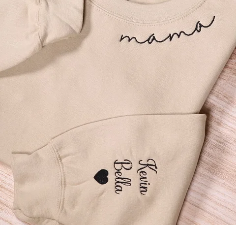 Персонализированная толстовка Mama из хлопка с вышивкой