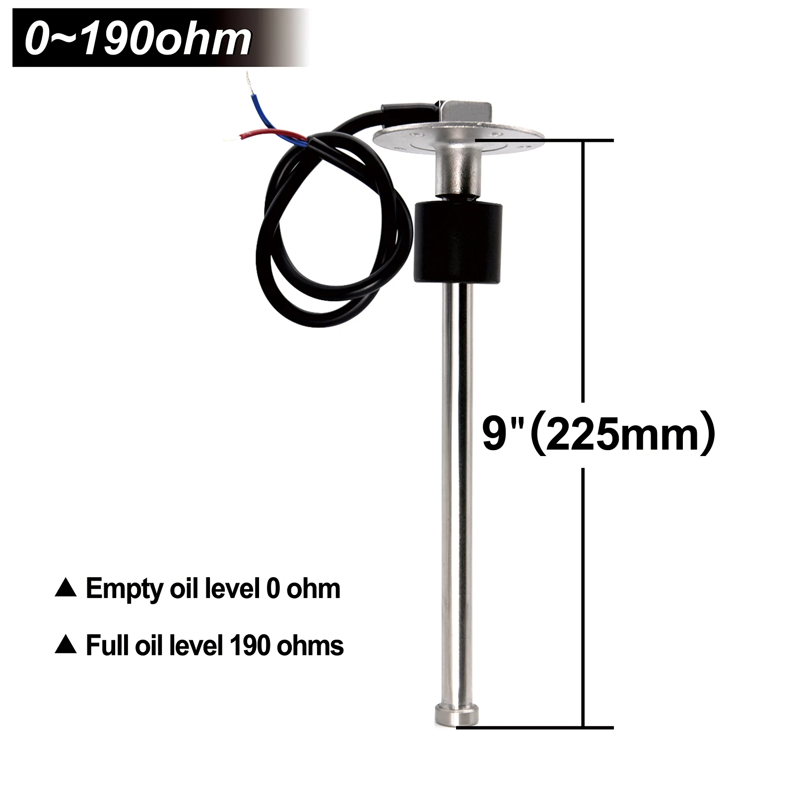 0-190 ohm Brandstofniveausensor/Waterniveau Roestvrij staal A5 Sensor Voor Auto Boot Watertank Niveau Indicato Brandstofniveaumeter - afbeelding 1